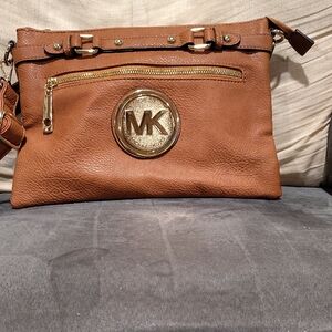 Michael Kors Tan Crossbody Bag with Gold Accents
